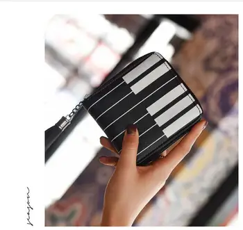 

1 piece Fashion Black White Piano Keys Shell Bag Purse Wallet WOMEN'S Bag with tassel