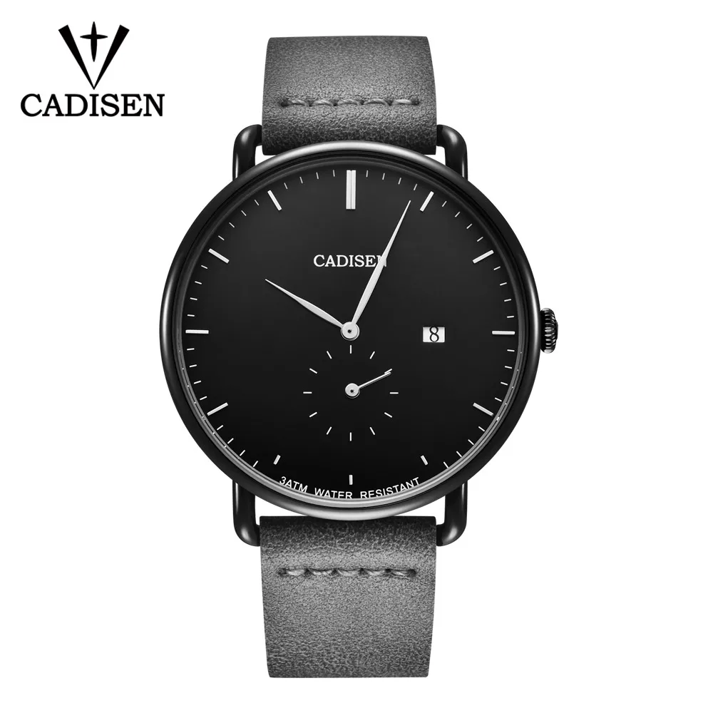 

Cadisen fashion teenager Quartz watches simple sports waterproof wristwatch military Leather outdoor watch men Relogio Masculino