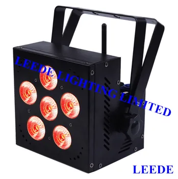 

8pcs/lot 6X15W RGBAW 5 IN 1 Battery Wireless Flat LED Par 64 Stage Light