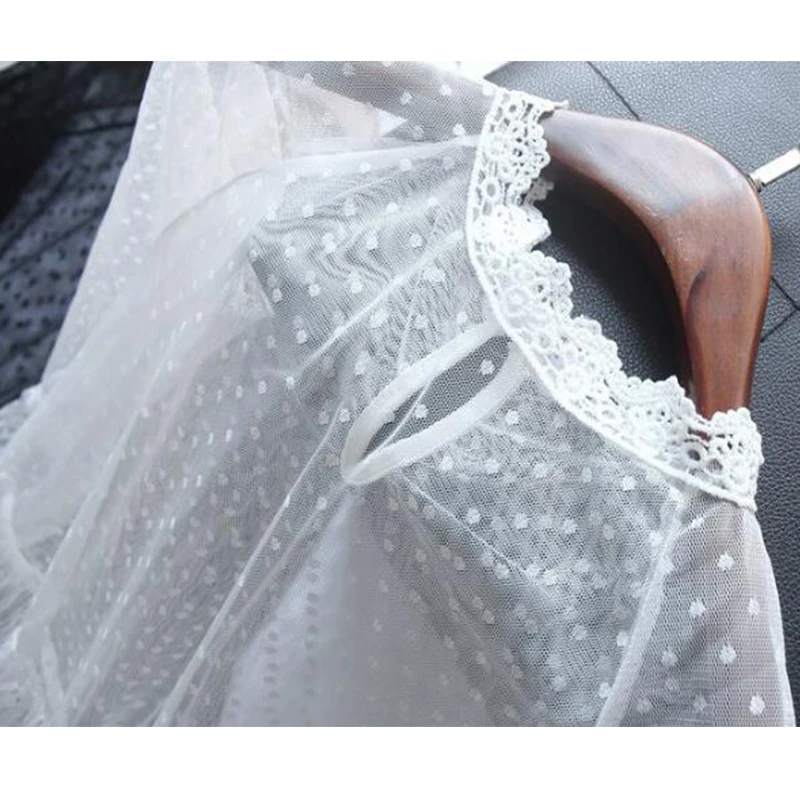 SEDUTMO Summer Lace Dress Women Long Sleeve Sexy Maxi Mesh Dresses Beach Basic Vintage Black Party Dress ED018