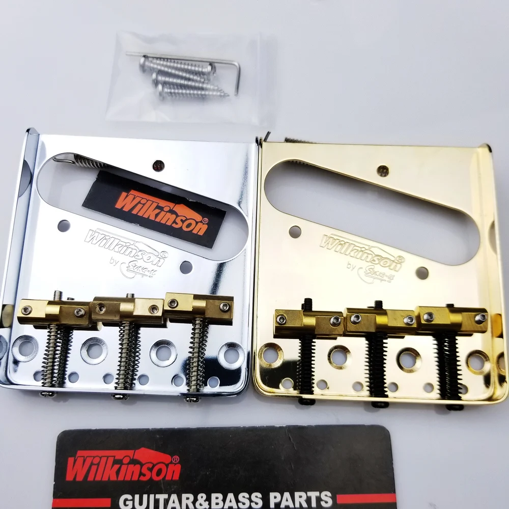 Kaufen Wilkinson WTB Vintage Style Feste Tele Elektrische Gitarre Brücke Mit Messing Sättel TL brücke Chrome silber Schwarz Gold
