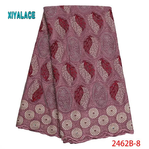 Нигерийские кружевные ткани африканская швейцарская вуаль кружева высокого качества французская швейцарская вуаль кружева в швейцарском стиле для свадьбы YA2462B-2 - Цвет: 2462B-8