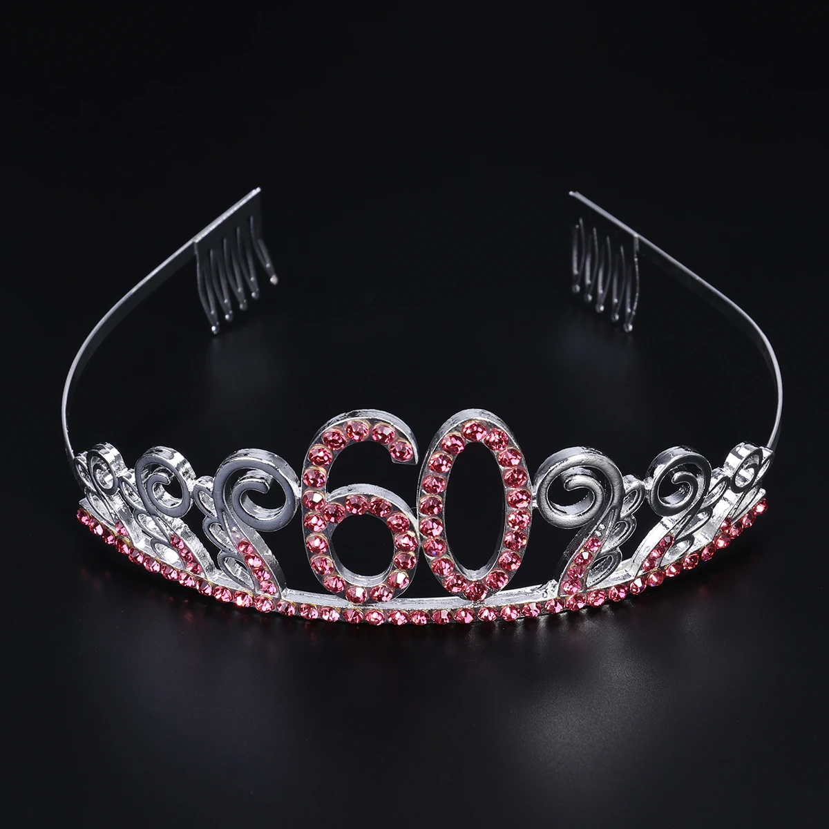 Birthday Tiara Crystal Red Rhinestone Queen Princess Crown Hair Combs Clips