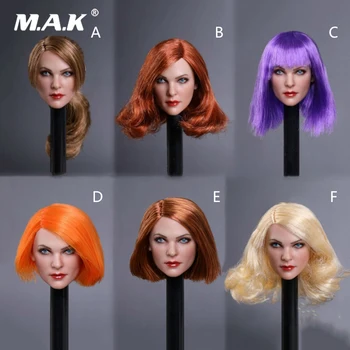 

1/6 European American Cold Female Gina Lollobrigida Head Sculpt Carving Model 7 Styles Hair Colors for 12'' Woman Action Figure