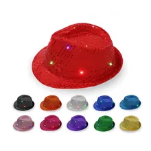 Унисекс модная блестящая шляпа с пайетками для танцевального шоу, вечерние шляпы в стиле джаз, шляпа в стиле хип-хоп, шляпа для шоу, украшение на день рождения, свадьбу