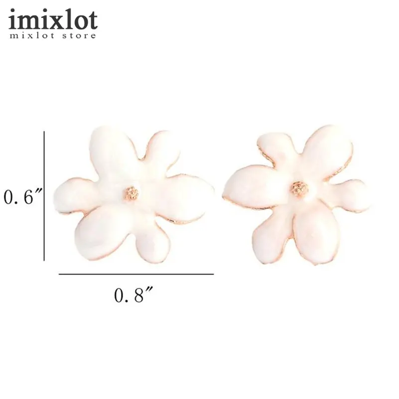 Imixlot бренд белый цветок серьги Модные Этнические металла Цветочные Заявление
