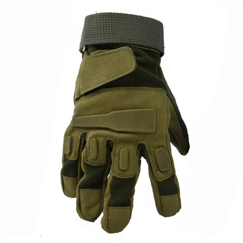 Tactical Fingerless Gloves Military Army Shooting Paintball Airsoft Bicycle Motorcycle Combat Gloves Outdoor Sport Armed Mittens - Цвет: Green Full Finger