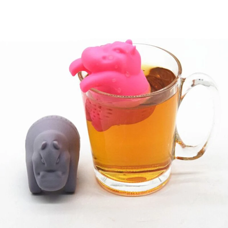 

Tea Infuser Tea Accessories Food Grade Silicone Loose Leaf Diffuser Tea Strainer Reusable Hippo Shaped Coffee Herb Filter