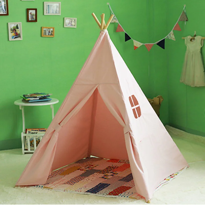 Beautiful Kid Tents Part - 8: Portable Children Cotton Canvas Teepee Kids Play Tents Outdoor Garden Folding Toy Tent Castle Playhouse For Baby Room Tipi-in Toy Tents From Toys U0026 Hobbies ...