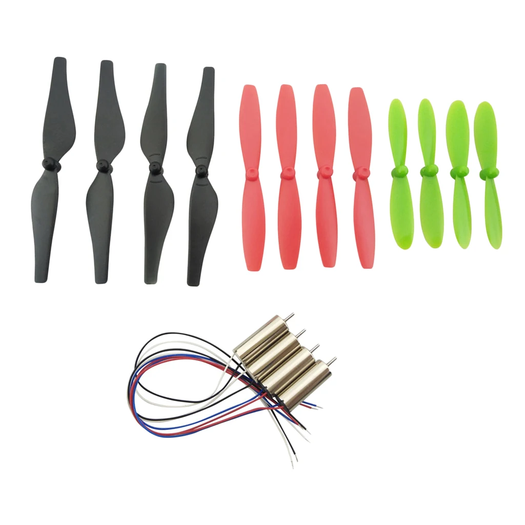 720 3.7V Coreless Brushed Motors Set 8.5x20mm + 71/65/55mm Propeller Prop CW CCW Micro Drone Quadcopter DIY Spare Parts