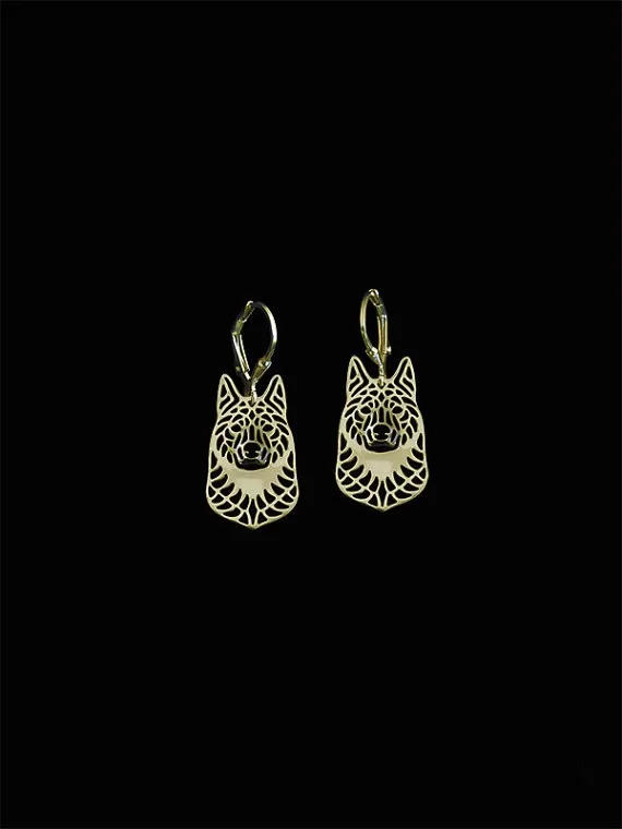 New 2016 Unique Romantic Gold Silver Color Norwegian Elkhound Drop Earrings Wholesale Animal Earrings For Women Girl Aros