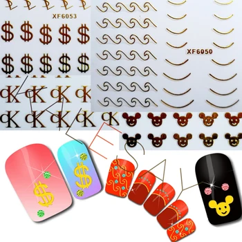

Nail Stickers Decoration 3D Self-Adhesive Nail Art Sticker Manicure Design Back Glue Tips Stickers on Nails Decals DIY