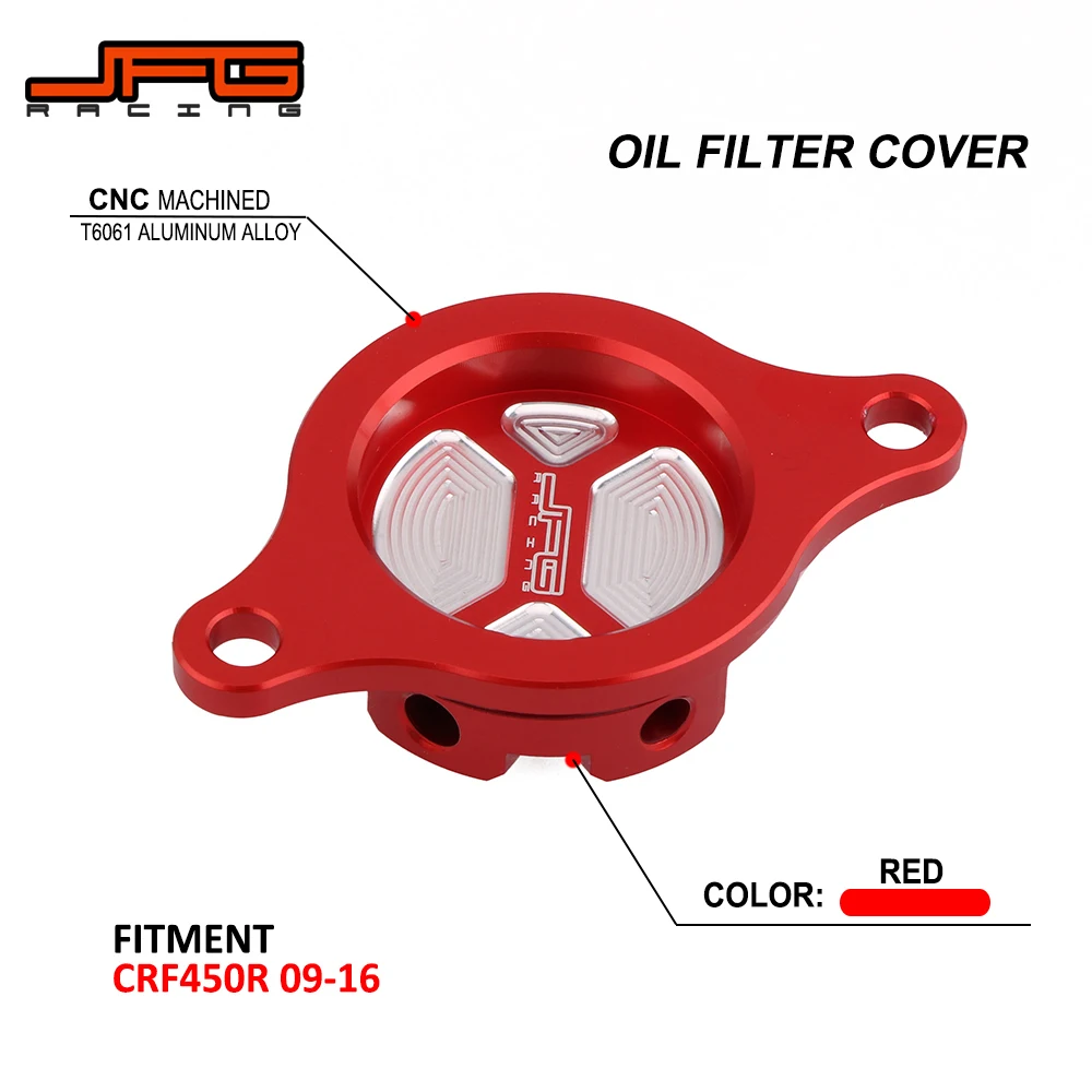 

Motorbike Red Aluminum CNC Oil Filter Cap Cover For HONDA CRF450R CRF 450R 2009 2010 2011 2012 2013 2014 2015 2016 09-16