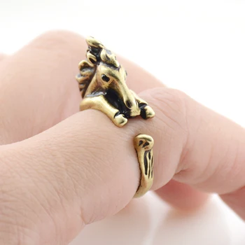

New Handmade Retro Nice Little Horse Ring Punk Animal Anillos Wedding Rings For Women Anel Men Jewelry Best Friend Gifts