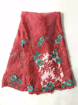 

2018 latest lace fabric high quality african 3d flower mesh lace fabric french tulle net lace fabric for dress CHY051