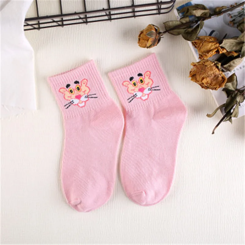 Высококачественные милые элегантные милые хлопковые женские носки в стиле Харадзюку С героями мультфильмов повседневные короткие носки с животными - Цвет: 139-8