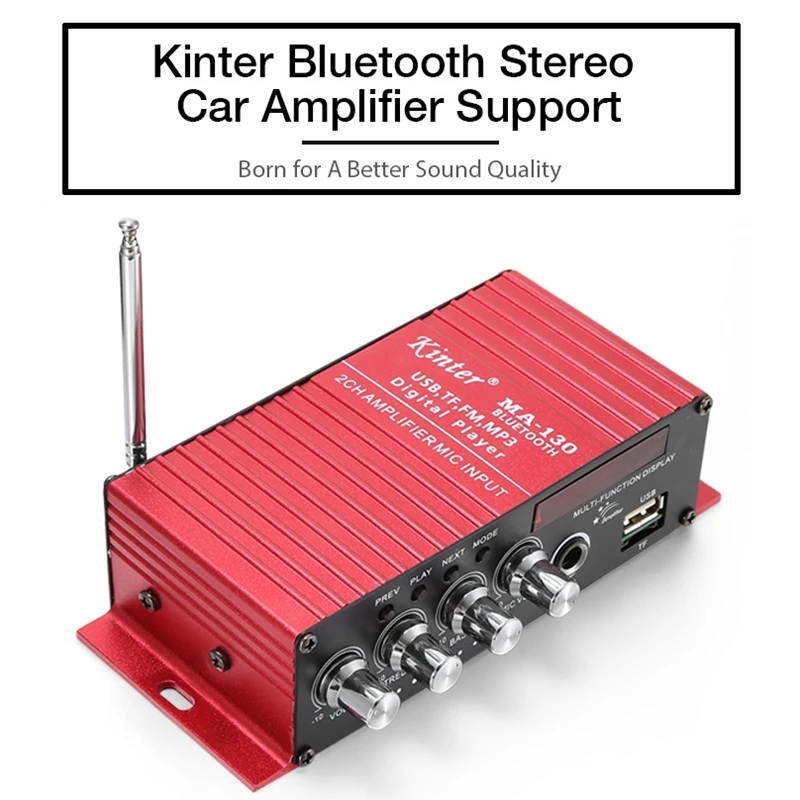 Kinter Ma 130 2Ch Bluetooth стерео автомобильный аудио цифровой усилитель мощности поддержка Mp3 Fm мини Домашние усилители для автомобиля мотоцикла Бо