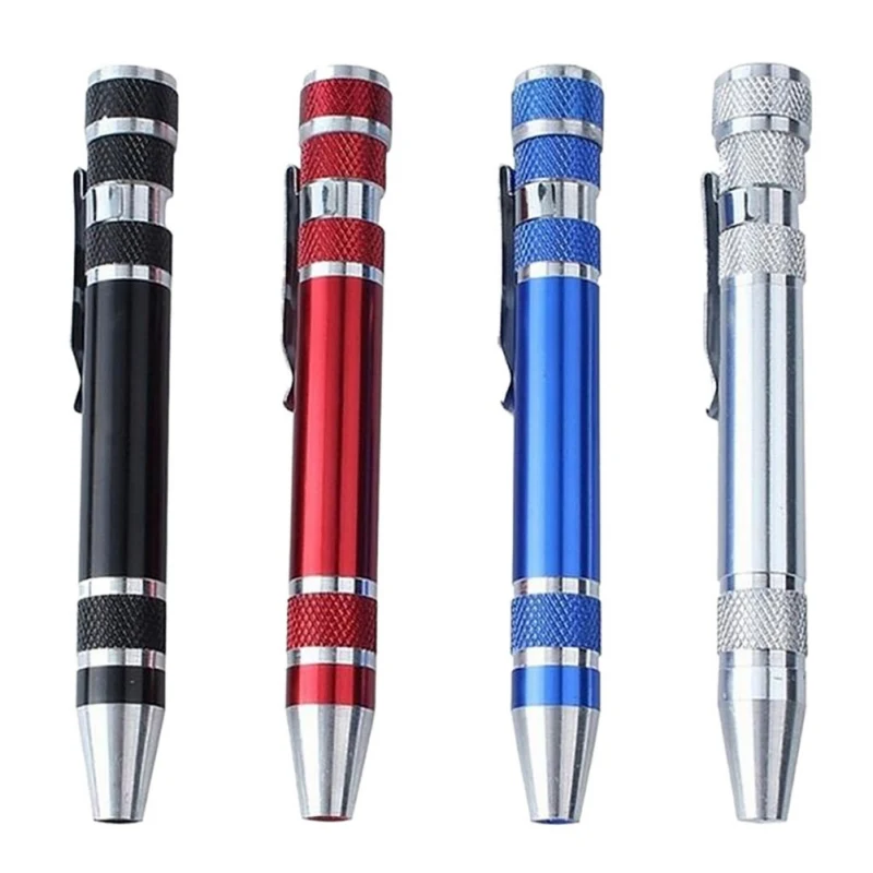 

Multi-function precision eight-in-one screwdriver with magnetic Self-defense outdoor hiking pen aluminum tool Tactical pen