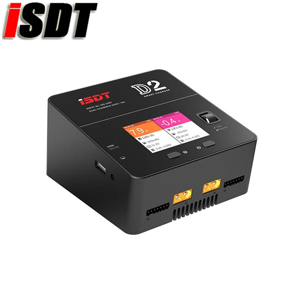 

ISDT D2 200W 20A AC Dual Channel Output Smart Battery Balance Charger For RC Multicopter Model (B)