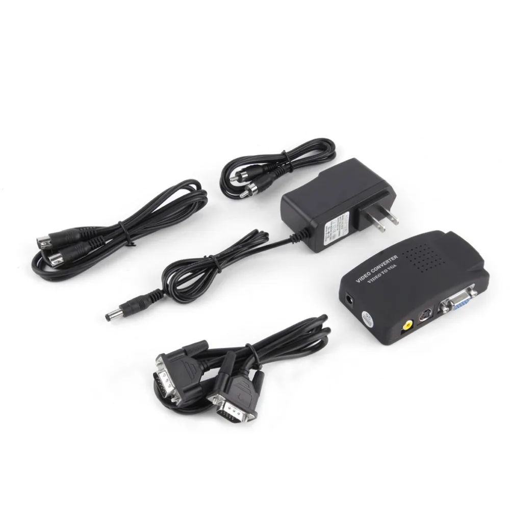 ПК ноутбук композитный видео ТВ RCA Композитный S Video AV в VGA lcd Выход конвертер