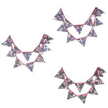 

3 Kind 3.2m Retro Newspaper Pattern England Britain UK Flag National Day Banner Pennant Garland Bunting Business Christmas Decor