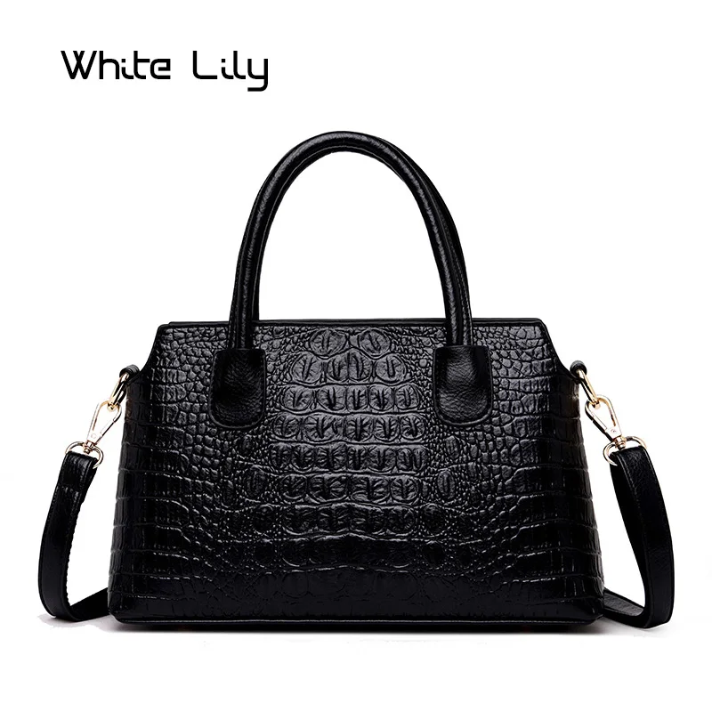 

New Women's Croco PU Leather Tote Bag Fashion Large Handbags Ladies Alligator Pattern Shoulder Bag Casual Messenger Bags