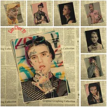 Рэпер Lil Peep крафт-бумага плакат офисный подарок столовая домашний Декор стикер дизайн