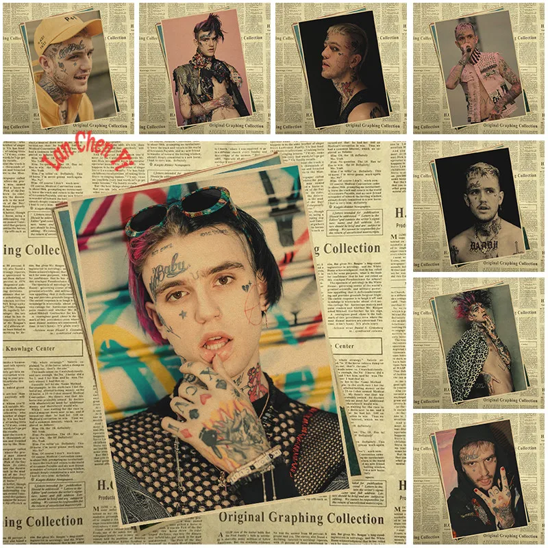 

Rapper Lil Peep Kraft Paper Poster Office Gift Room Dining Home Decor wall sticker Design