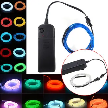

POSSBAY 10 Sets 1M-5M LED Flash Flexible Neon Lights Glow EL Strip Tube Wire Rope + Moblie Switch For Car Motorcycle Bike Party