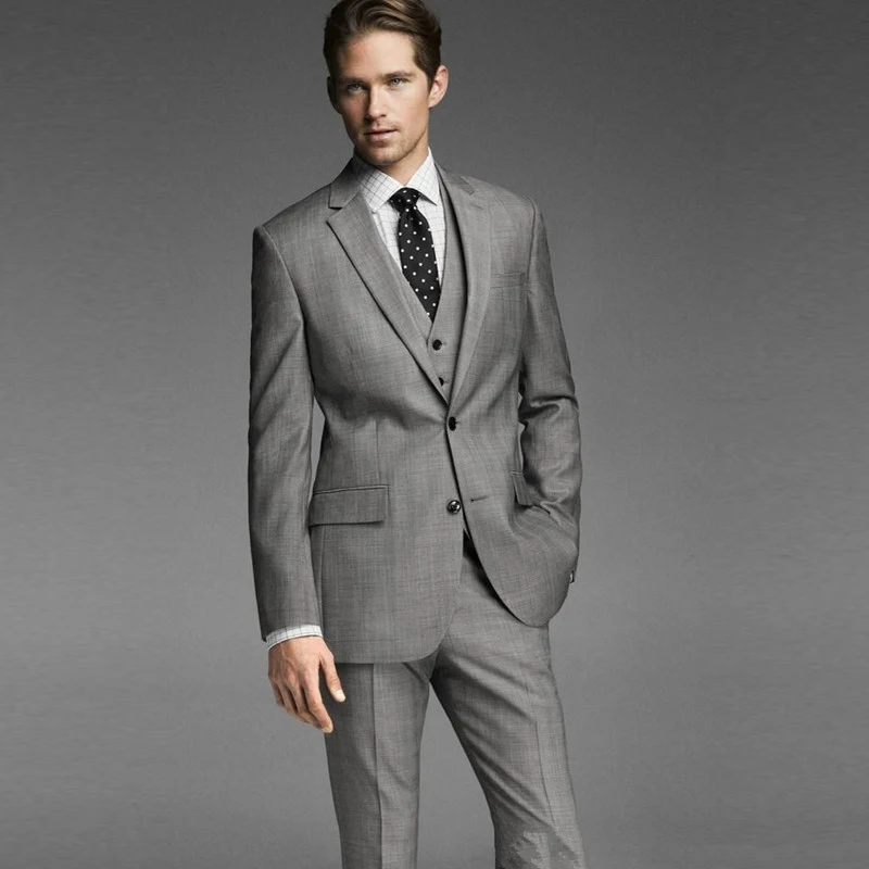 Новый traje hombre формальный серый мужской костюм traje de novio костюм bleu homme ternos slim fit мужской смокинг пиджак свадебные костюмы для мужчин