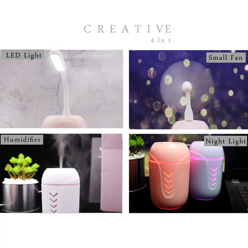 3 IN 1 USB Arrow Air Humidifier 200ML Aromatherapy Diffuser Mist Maker Fogger Humidifier with USB L