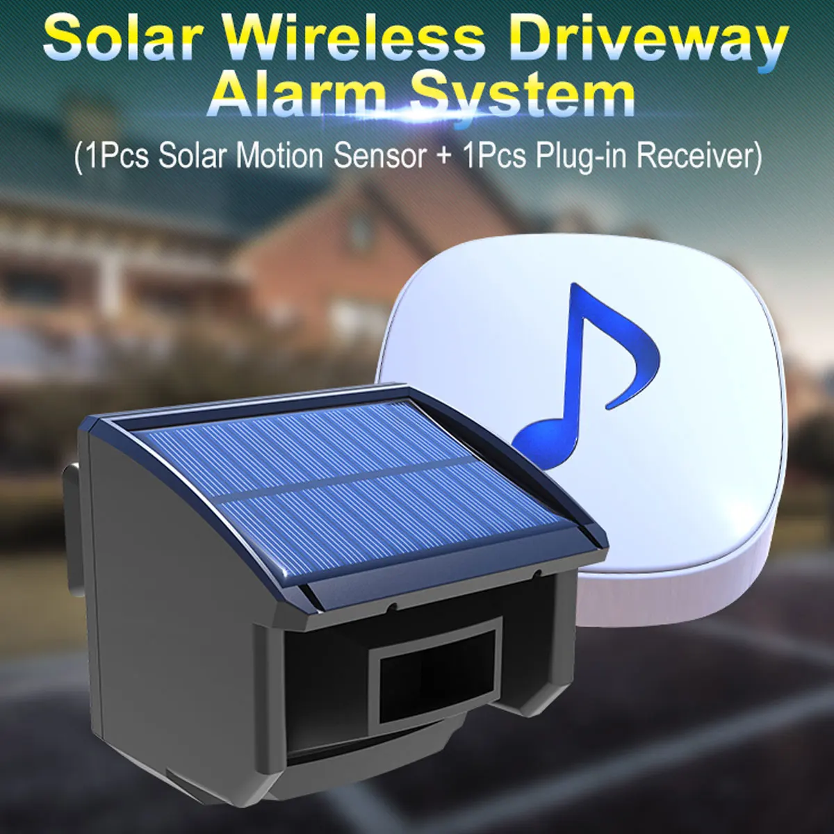 

NEW Solar Powered Wireless Motion Sensor Detector Solar Driveway Alarm System Waterproof Outdoor Motion Sensor Detector