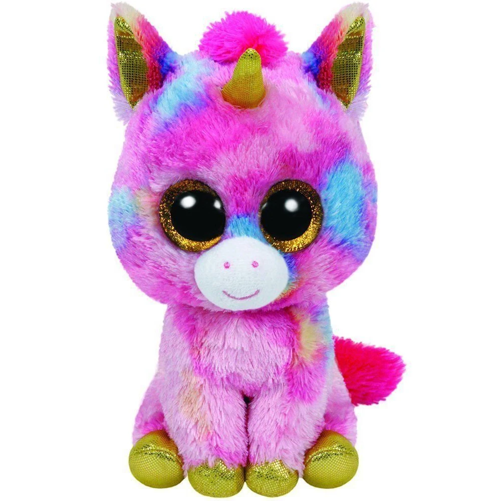 

Pyoopeo Original Ty Boos 10" 25cm Fantasia the Unicorn Plush Medium Stuffed Animal Collection Soft Doll Toy with Heart Tag