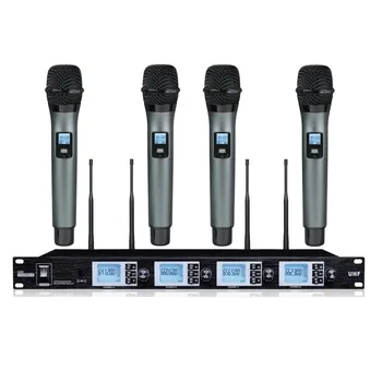 

Bolymic Professional Microphone Wireless karaoke headset 4 Channels UHF PLL Wireless lapel microphone