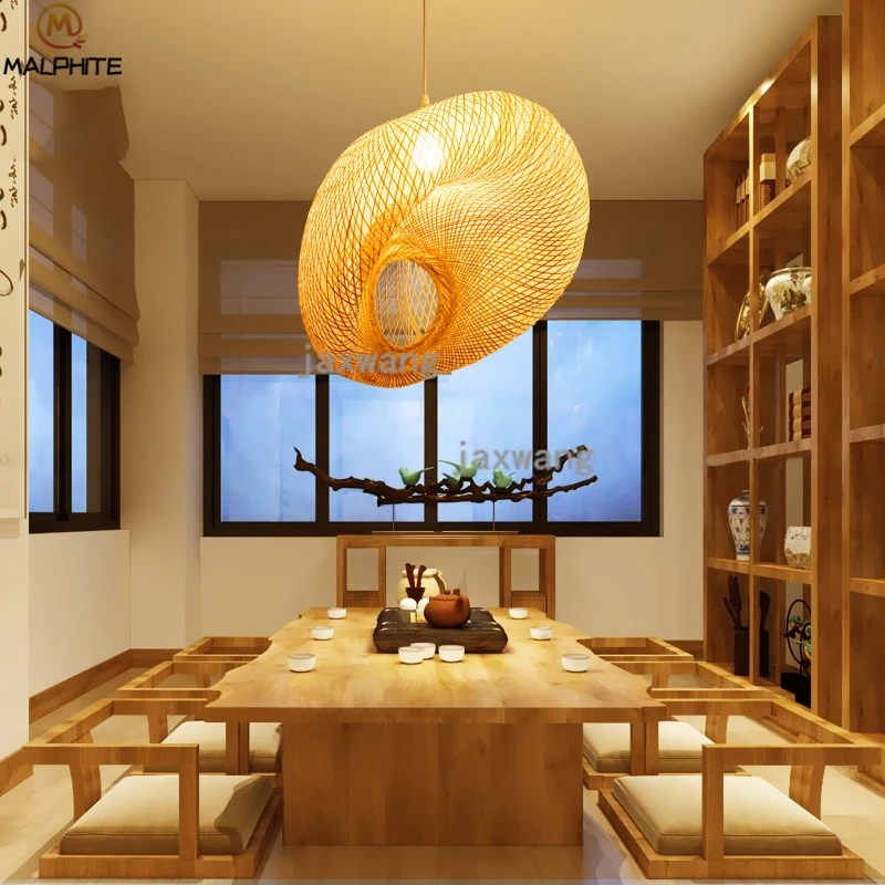 

Modern Bamboo Pendant Lights Chinese Dining Room Light Fixtures Living Room Bedroom pendant lamp Kitchen Hanging luminaires