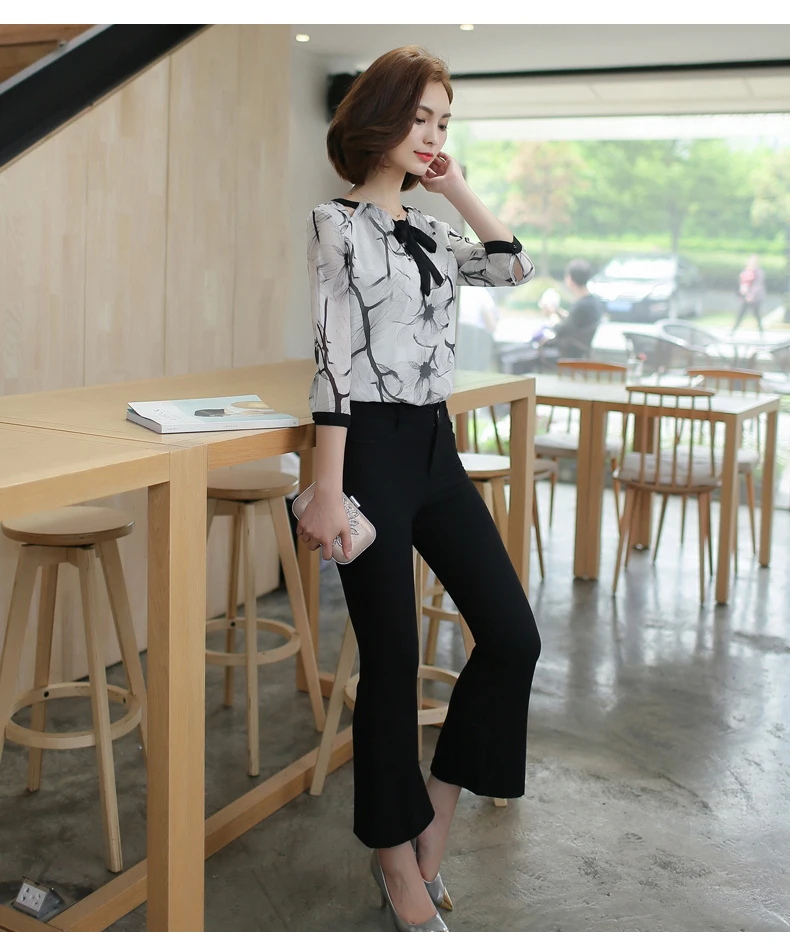 FREE SHIPPING Women Chiffon Blouse Printed OG0774