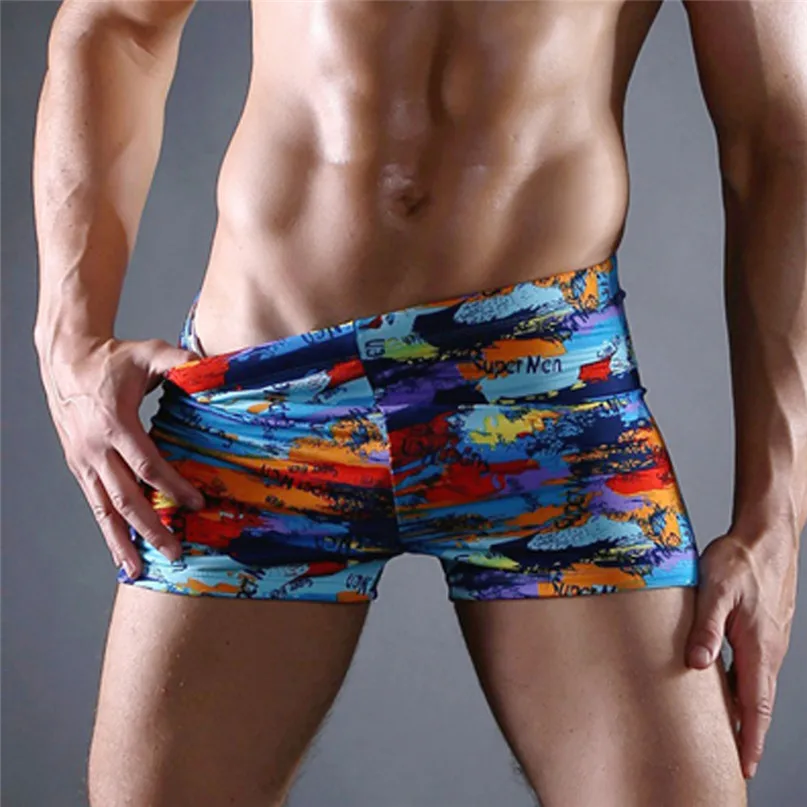 Underwear Mens Boxer Flat Swim Trunks Spring Swimming Trunks Men's Boxer Shorts Underwear Male Panties Sexy #J19 (3)
