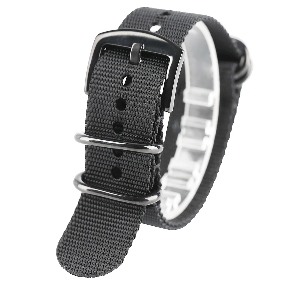 

20/22/24mm Black Army Green Nylon Bracelet Band Watch Strap Military Sport Watchband Replacement Outdoor with Pin Buckle