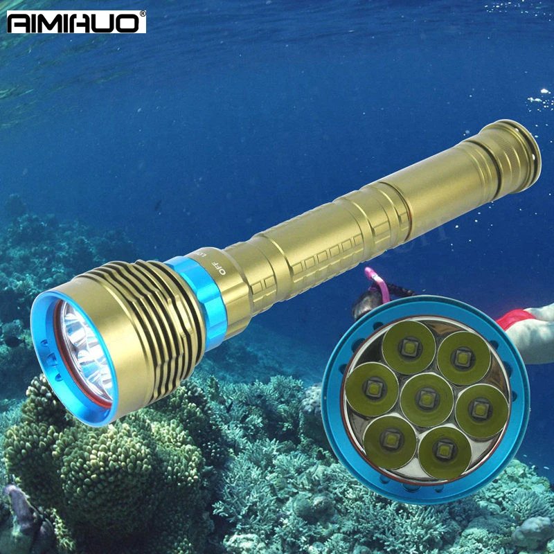

AIMIHUO 7L2 XML-LED dive flashlight strong light and long distance outdoor riding 18650 waterproof multi file diving depth 200m