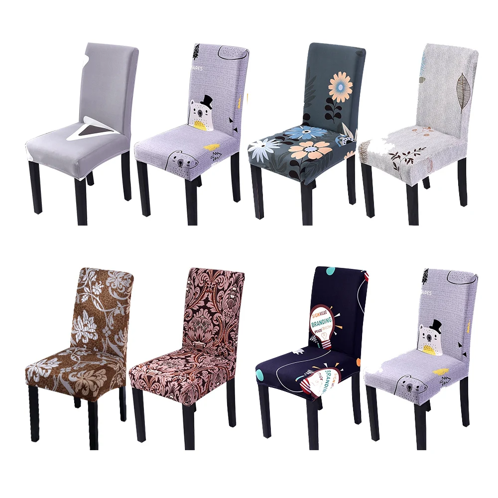 

1/2/4/6PCS Spandex Stretch Chair Cover Print Elastic Chair Covers Slipcovers For Dining Room Banquet Hotel Kitchen Wedding