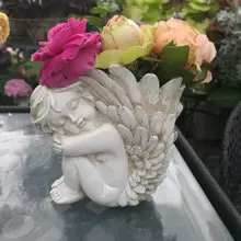 Европейская винтажная ваза ангел Купидон декоративный цветочный горшок богиня маленькая фея большое крыло фигурка декоративные изделия из полимера