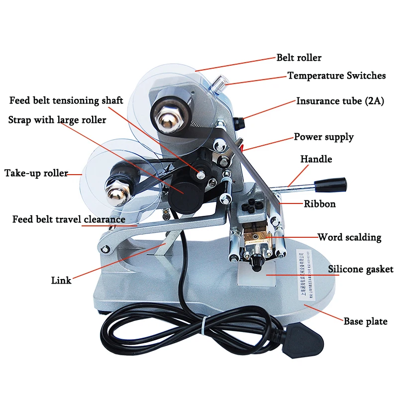 Горячее предложение! Распродажа! 1 шт. руководство горячей фольги штамп Дата кодер лента этикеток для принтера кодировочная машина 220 В