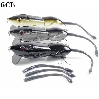 

Hard Plastic Jointed Fishing Mouse Lures for Fishing Carbon Fiber Bill Soft tails Mice Bait Fishing Lures Crank Minnow Tackle