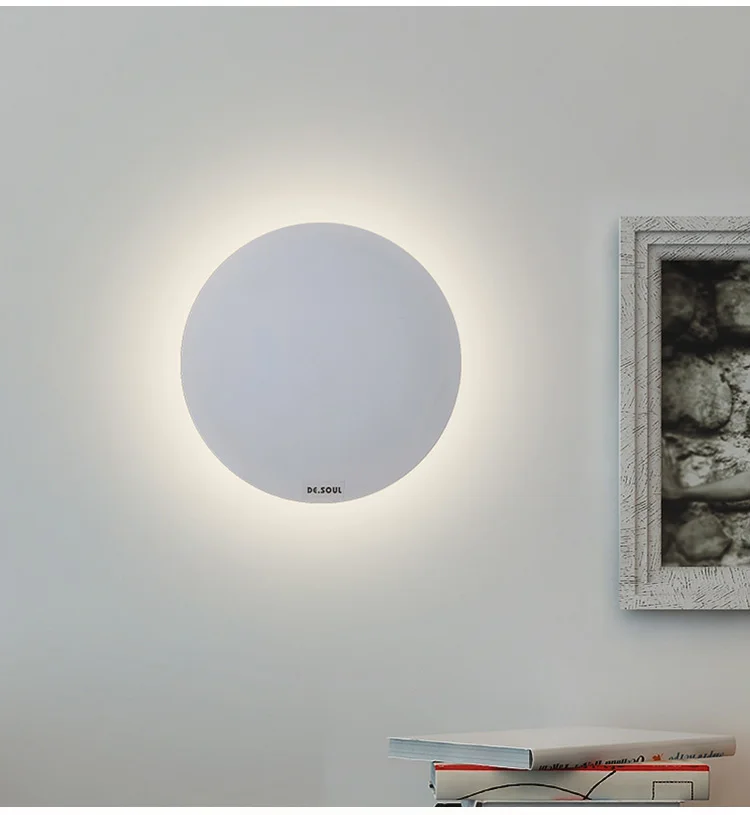 DE.SOUL Wall Lamps Round LED  Modern Loft Wall Sconce Nordic Balcony Wall Lamp White LED Aluminum Bedside Sconce (3)