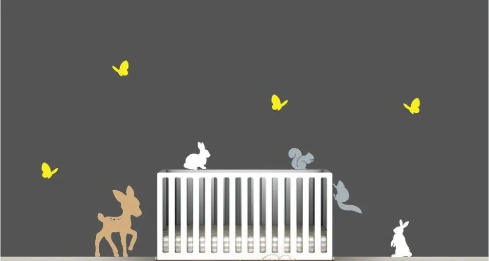 Лес Животные Наклейки на стены Творческий дом Декор детской комнате Наклейки vinilos muraux Бумага DIY Книги по искусству стены винила украшения