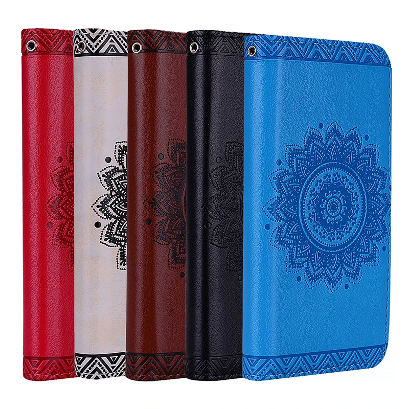 High Quality Card Wallet Leather Phone Case for Samsung S7 edge S8 S9 Plus Note8 Note9 Flowers A6 A8 2018 |