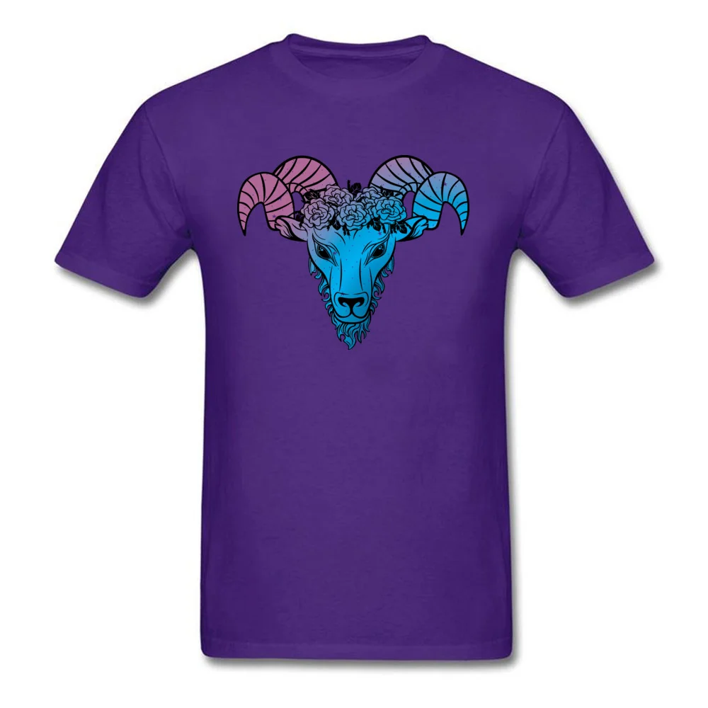 Aries Oversized Men T-shirts O-Neck Short Sleeve 100% Cotton Tops Shirts Casual Tops Tees Wholesale Aries purple