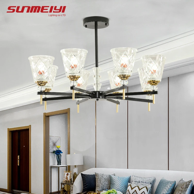 

led avize Modern Iron Chandeliers For Living room Bedroom Hotel Minimalist Light Fixtures Home decor luminaria pendente
