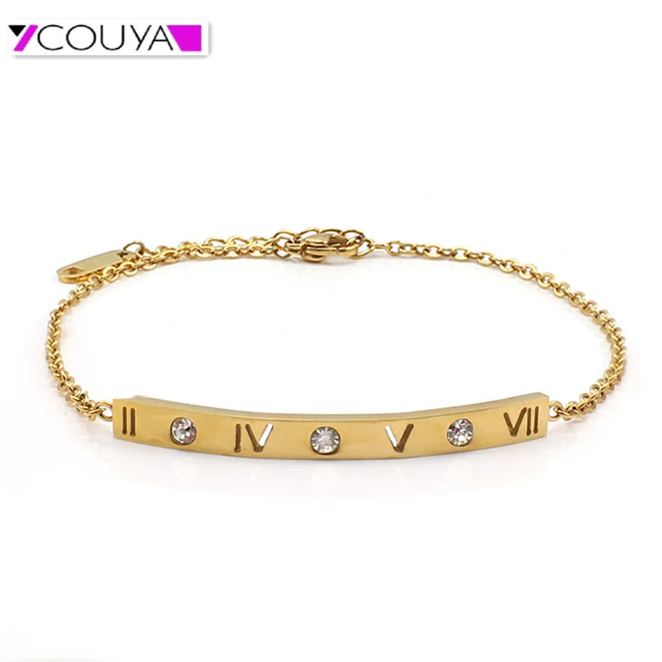 

Stailess Steel Bracelet Chain Gold Color Polished Rectangle Bracelet Shiny Lock Link Bracelet Charm Personality Jewelry for Boys