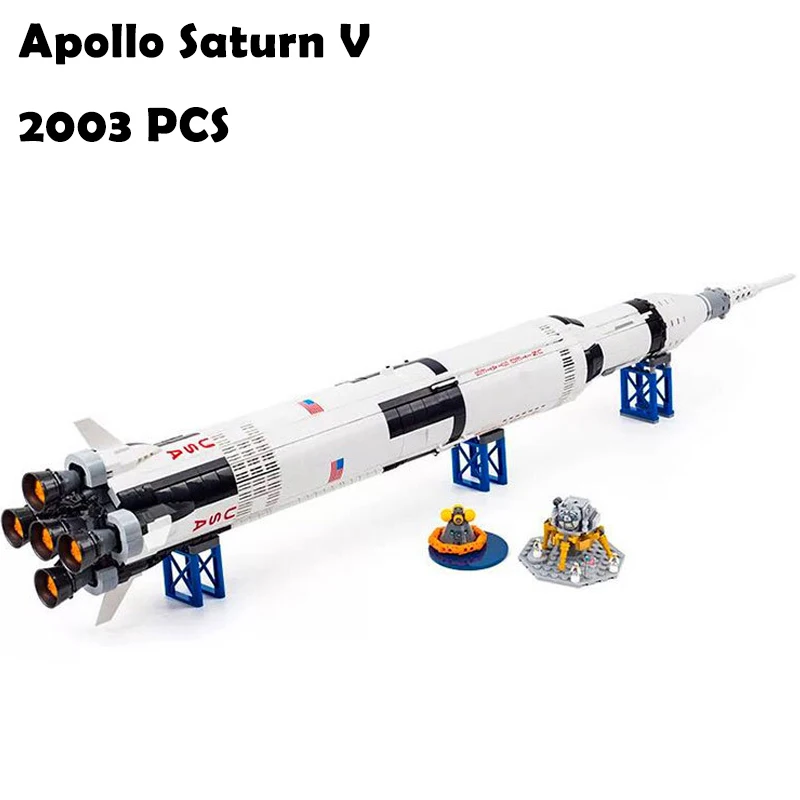 

37003 Apollo Saturn V Launch Vehicle Model Building Blocks toys Creative compatible with lego 21309 Educational toys hobbies